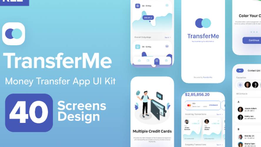 Money transfer Ui App Kit Figma Template