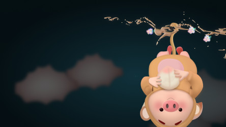 Monkey + piggy 3D figma illustration free