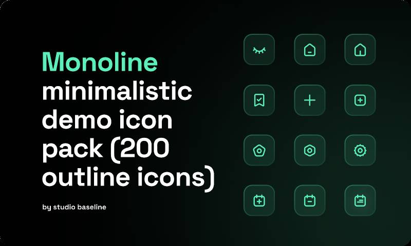 Monoline icon pack demo figma template