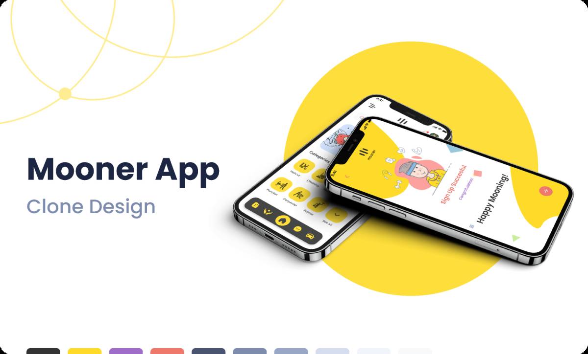 Mooner Home service App UI Figma Mobile Template