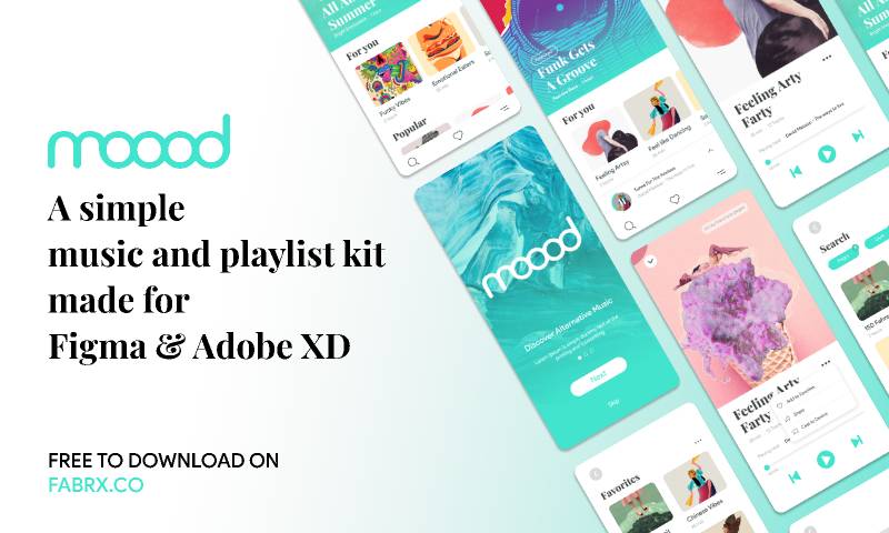 Moood Music App UI Kits Figma Template