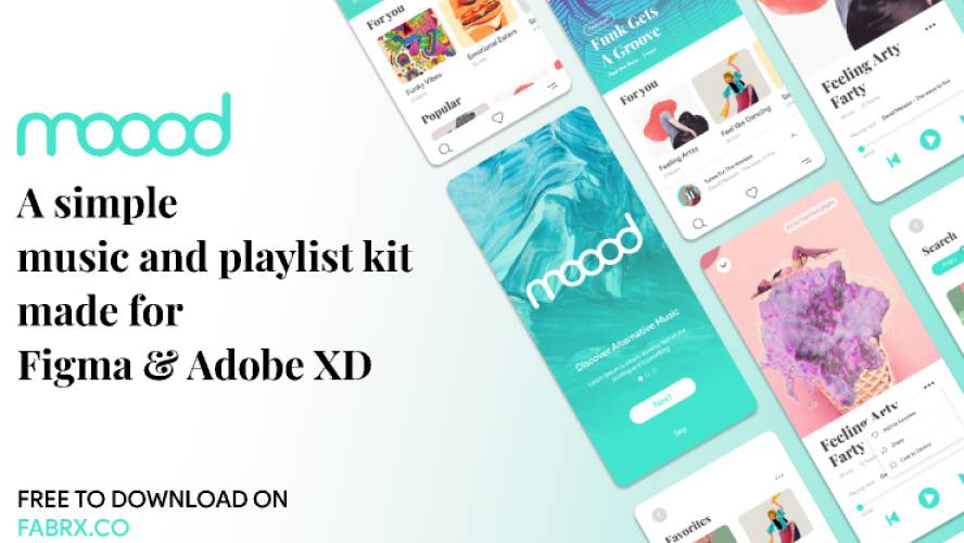 Moood Music App UI Kits Figma Template