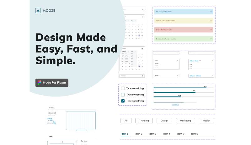 Mooze web Design system v 1.0 Figma Ui Kit