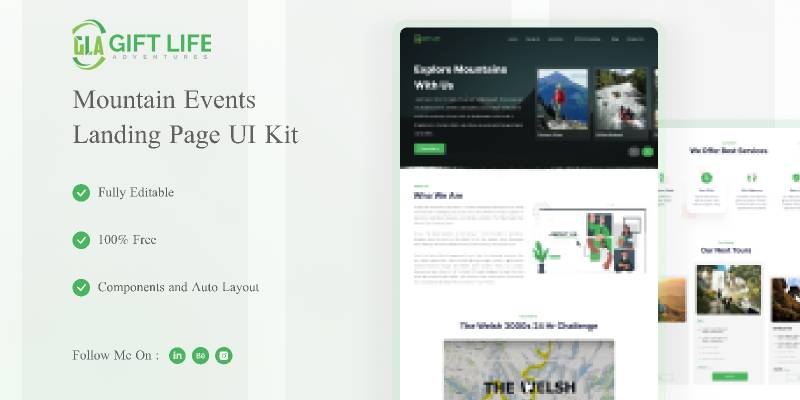 Mountain Events Landing Page Figma Template