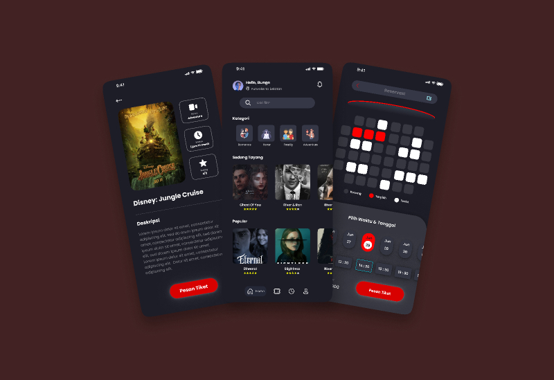 Movie Ticket App Figma Mobile Template Free Download