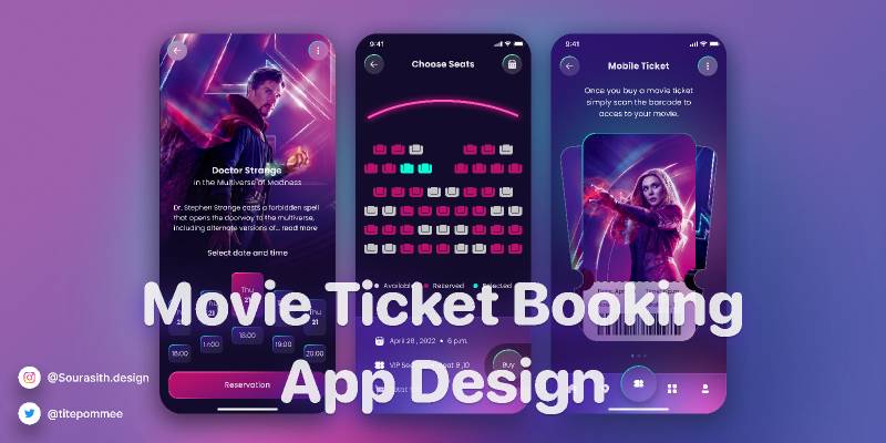 Movie Ticket Booking App Design Figma Template