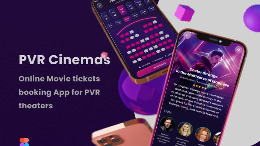 Movie Tickets Booking App PVR Cinemas Figma Template