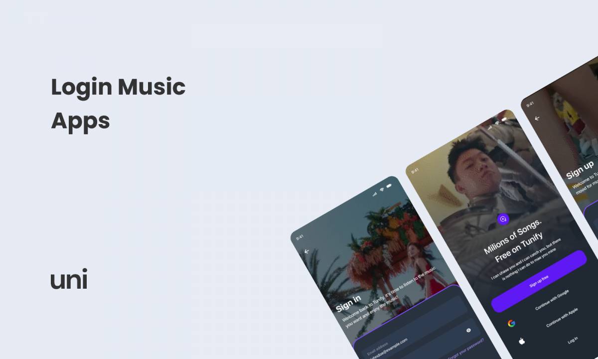 Music Apps Login/Signup Figma Template