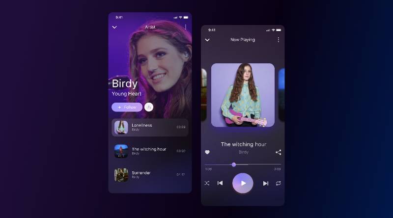 Music player app figma template