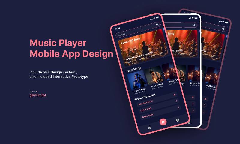 Music Player Mobile App Design Figma Mobile Template