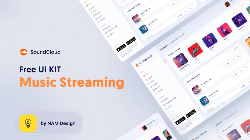 Music Stream - Soundcloud Web Design Figma Template