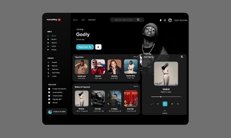 Music Webapp Landing Page Figma Free Download