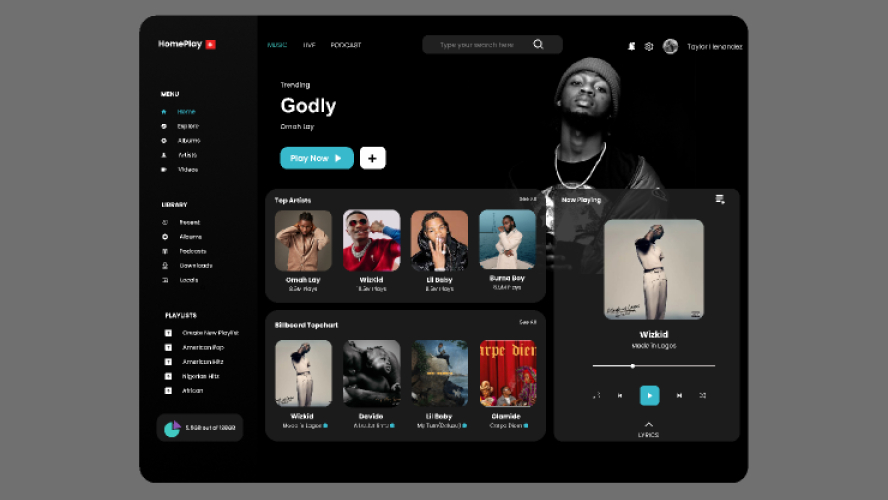 Music Webapp Landing Page Figma Free Download