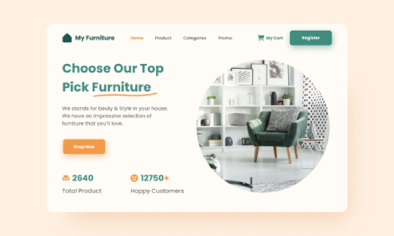 My Furniture Hero Section Figma Web Ui Kit