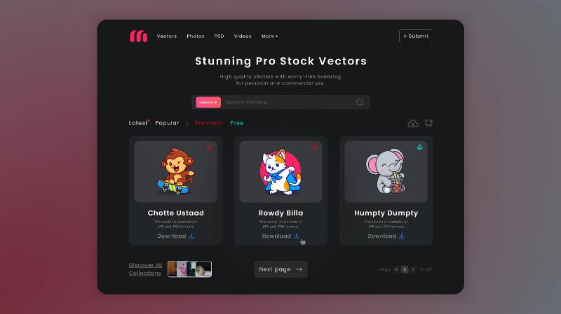 My Vectors Site - Landing Page Figma Website Template