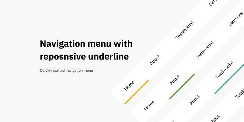 Navigation menu with item underline Figma Template