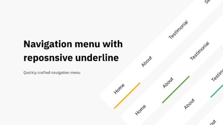 Navigation menu with item underline Figma Template