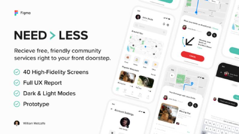 Needless - Community Exchange App Figma template