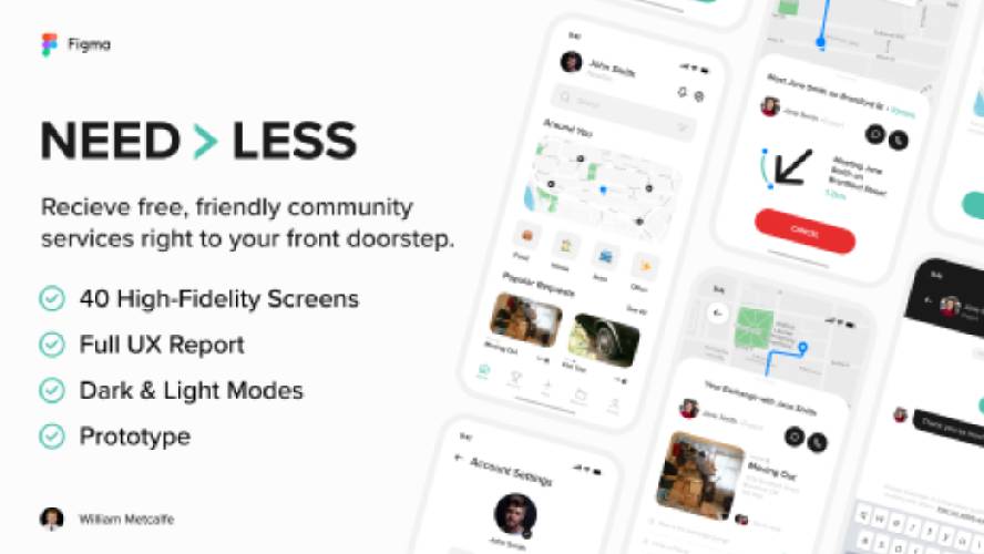 Needless - Community Exchange App Figma template