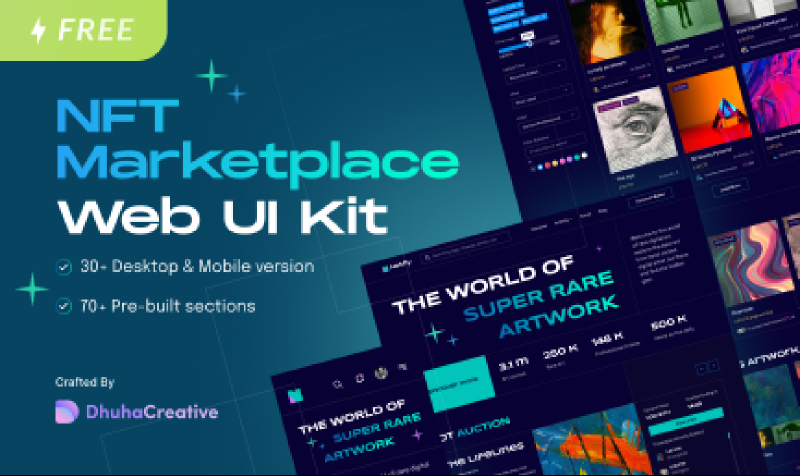 Netfly -NFT Marketplace Web UI Kit Figma Template