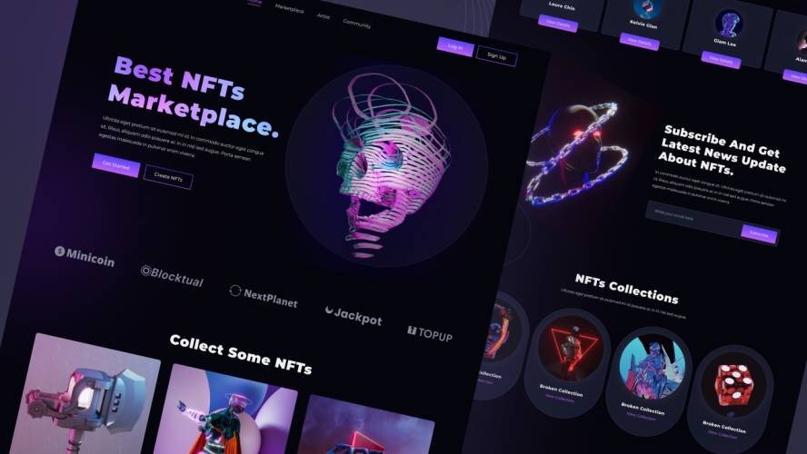 NextGen NFT Marketplace Free Figma Design Template