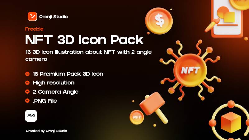 NFT 3D Icon Pack Illustration Figma Free Download