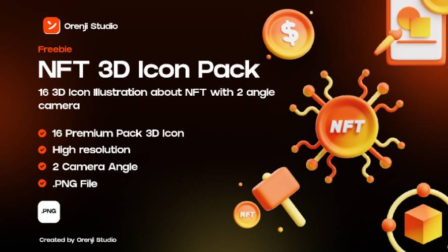 NFT 3D Icon Pack Illustration Figma Free Download