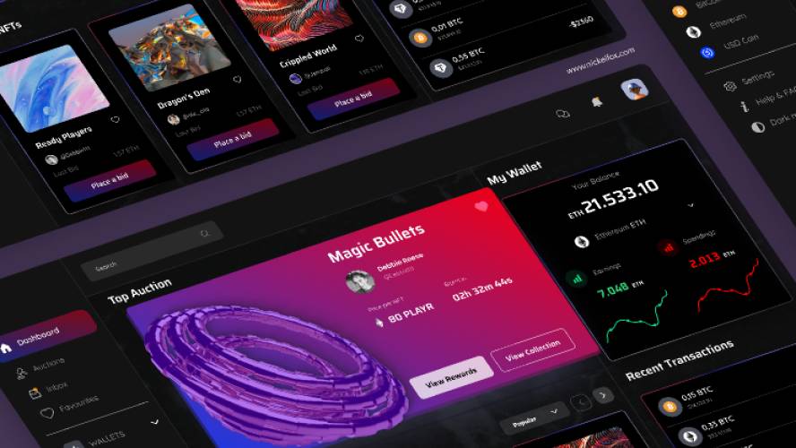 NFT Dashboard Figma Free Website Template