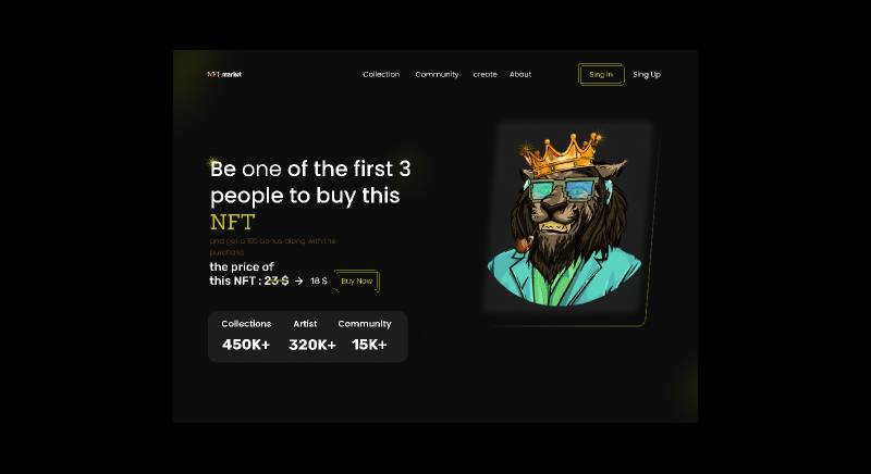 NFT Figma Website Hero Section Template