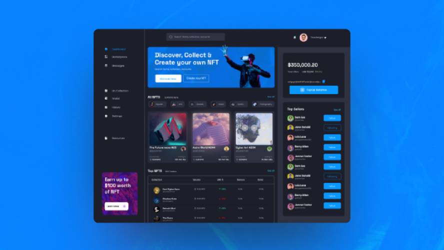 NFT Market Place Figma Website Template