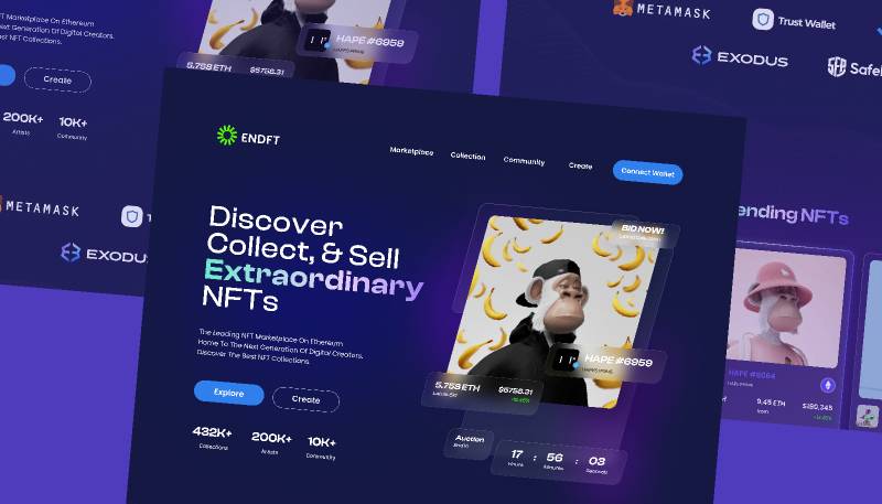 NFT Marketplace Landing Page - Free Figma Website Template