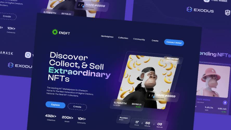 NFT Marketplace Landing Page - Free Figma Website Template