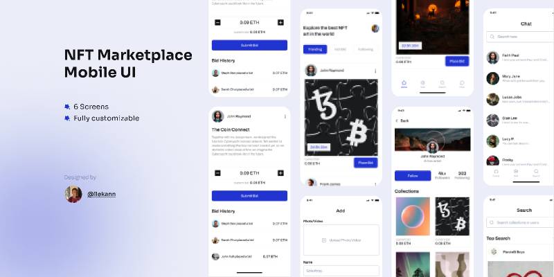 NFT Marketplace Mobile Figma Ui Kit