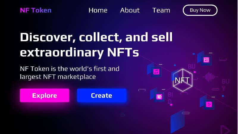 NFT platform Figma Landing Page