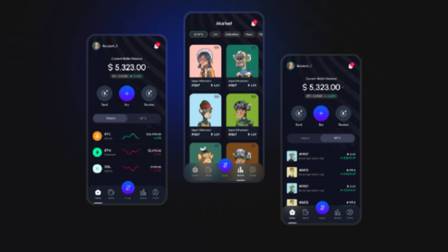 NFT Wallet App - Free Figma Mobile Template.