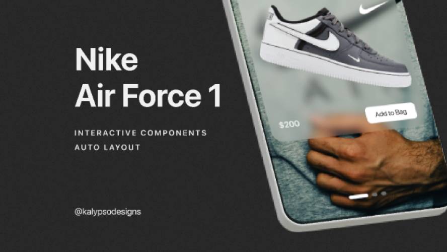 Nike Air Force - card slider animation figma template