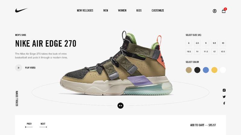 Nike Promo Page Design Concept