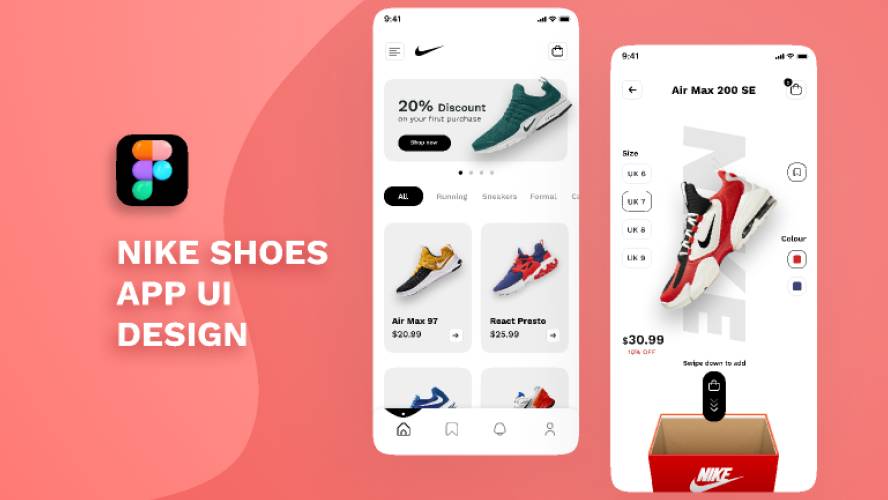 Nike Shoes Mobile App UI Design Figma Template