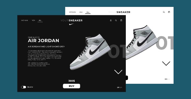 Nike sneaker website design figma template