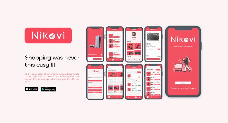 Nikovi Ecommerce Figma App UI Design