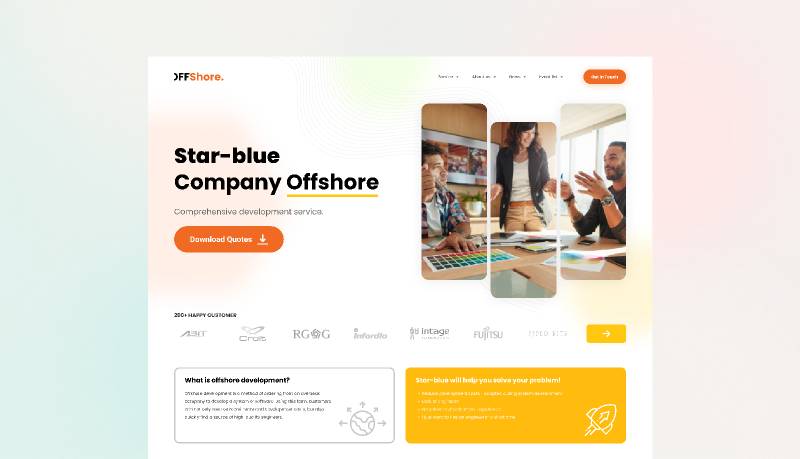 Offshore Company Landing Page Figma Website Template