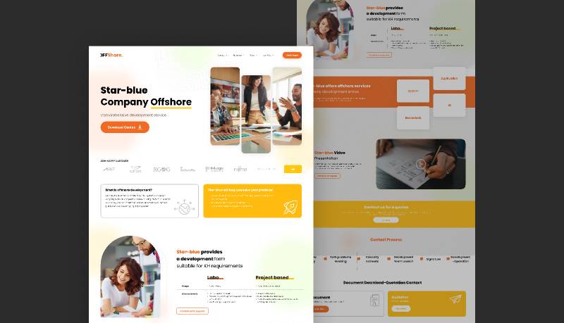 Offshore Company Landing Page Free Download