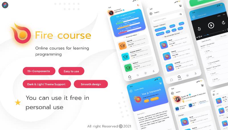 Online Learning mobile app - Figma Mobile Template