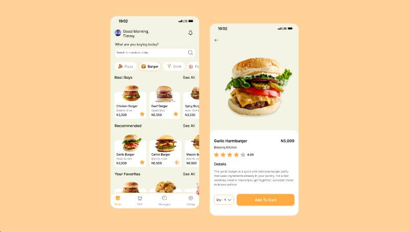 Online snack app Figma Mobile Template