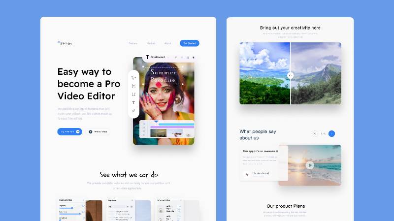 Online Video Editor Figma Landing Page