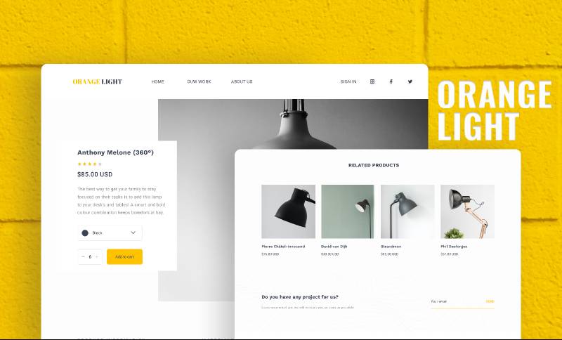 OrangeLight Light Figma Website Template