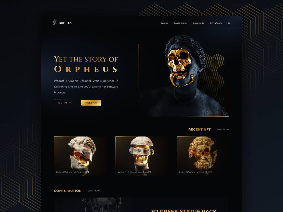 Orpheus - Designer Portfolio Greek Avatars Figma Ui Kit