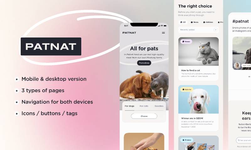 Patnat — promo site (mobile & desktop) Figma Template