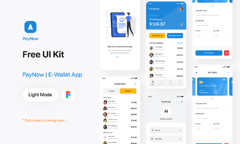 PayNow E-Wallet App Figma Mobile Template