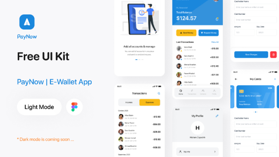 PayNow E-Wallet App Figma Mobile Template